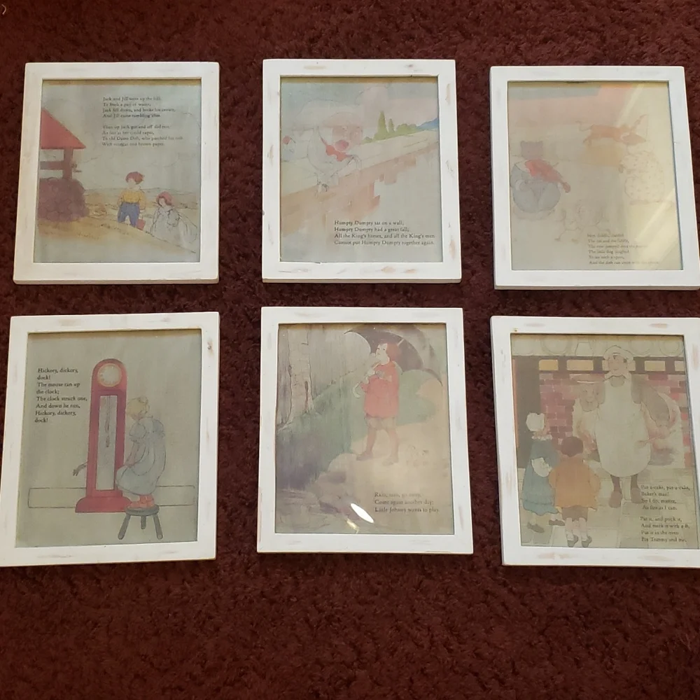 Restoration Hardware 'Mother Goose Nursery Rhyme' Wall Art Set (6)